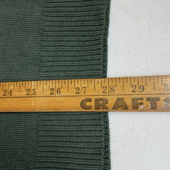 Criquet Cable Knit Sweater Mens Medium Green Fisherman Cashmere Blend Sweatshirt - Picture 12 of 13